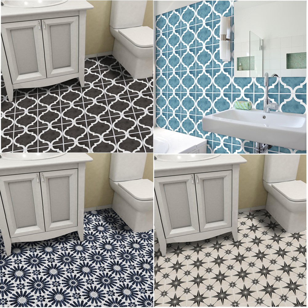 DIY Bathroom Floor Sticker Anti Slip Wall Tile Stickers Wallpaper Home