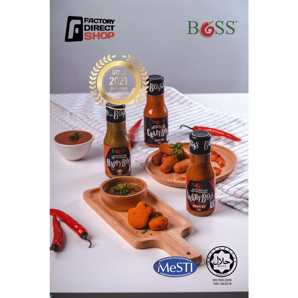 BOSS Hot Sauce/ Chili Sauce/ Sos Cili 270g 波士特製辣椒醬 **HALAL Happy Boss
