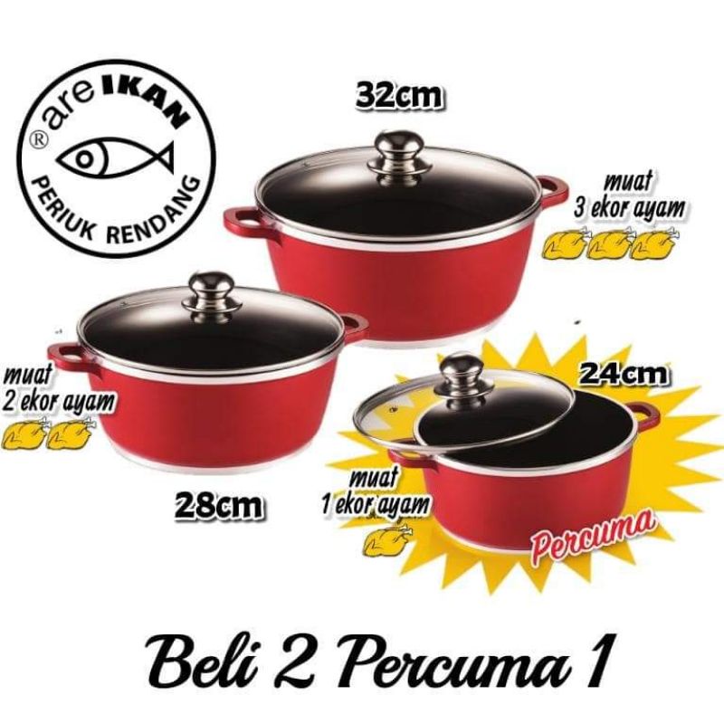 PERIUK RENDANG 3 BERADIK SYARIKAT MENANG GLASSWARE Shopee Malaysia