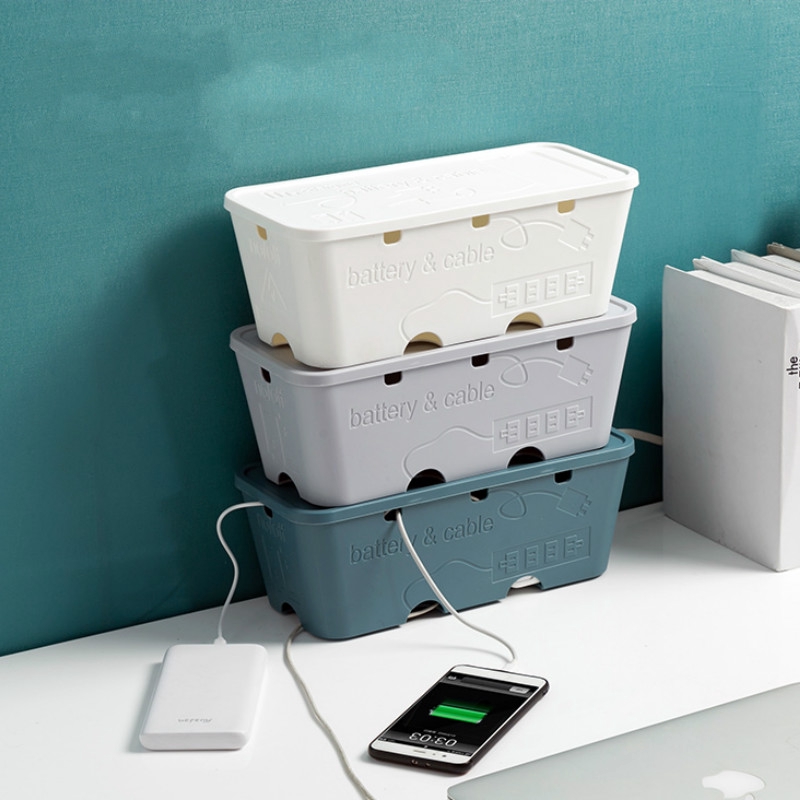 Plugin storage box Desktop power cable Data cable Finishing box Plug