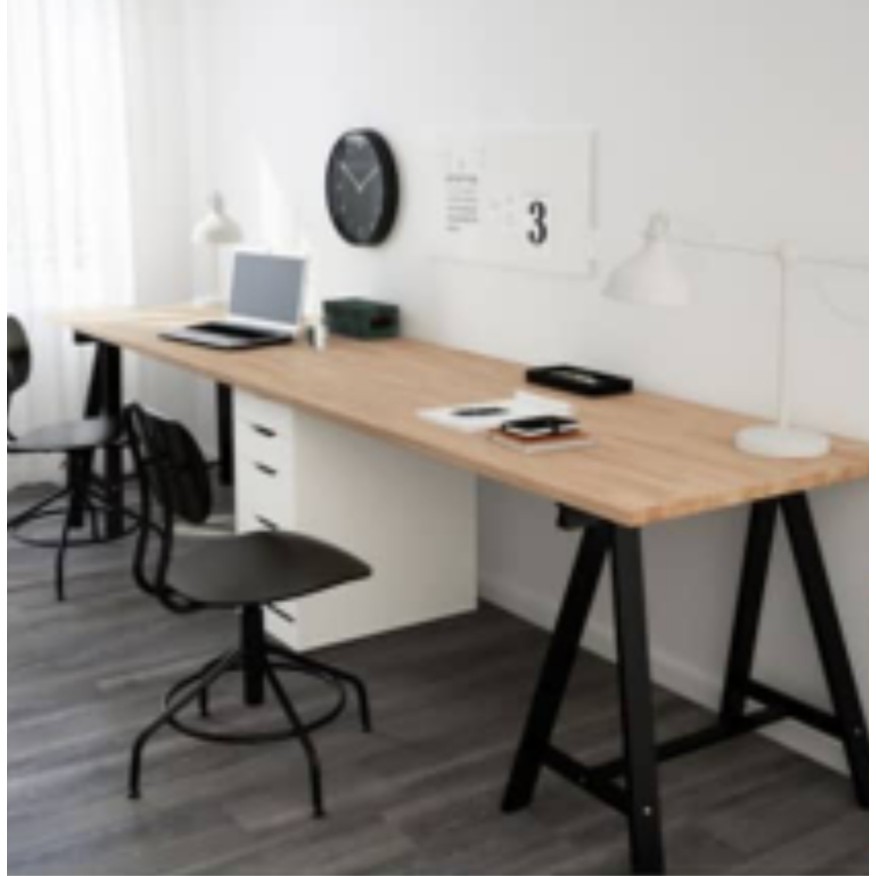 1 X IKEA Oddvald black table leg & trestle / Kaki Meja (NEW) Shopee