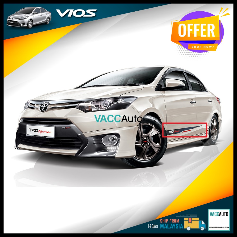 Toyota Vios TRD Sportivo Car Body Sticker For Vios (1st Gen)(2nd Gen