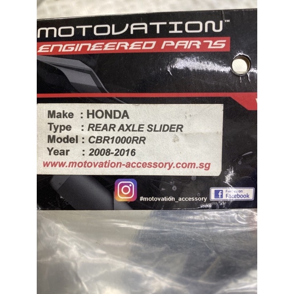 Honda CBR1000RR rear axle slider Shopee Malaysia