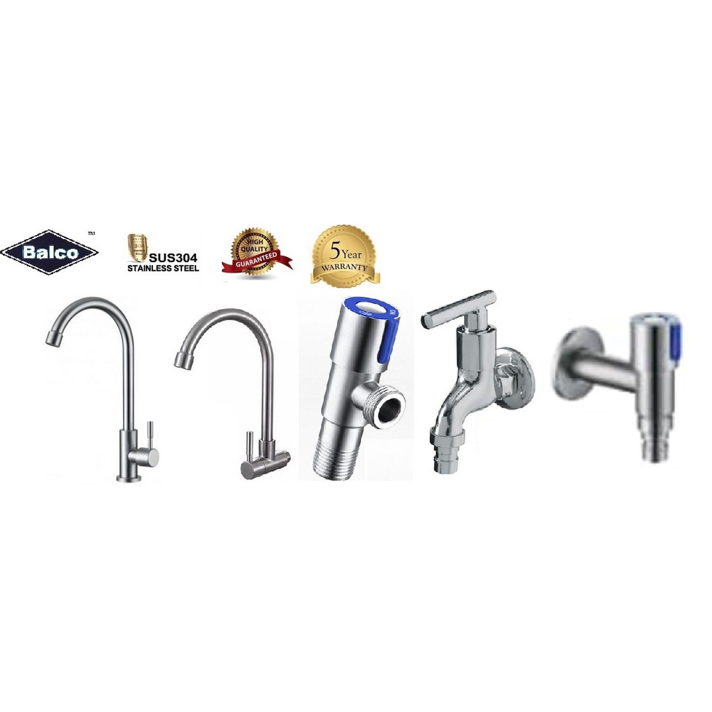 Balco Sink Pillar, Hose Bib Tap, Angle Valve SUS 304 stainless steel
