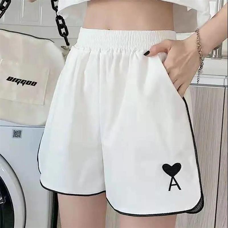 Ice silk shorts since waist with thin widelegged pants big冰丝短裤女高腰薄款阔腿裤