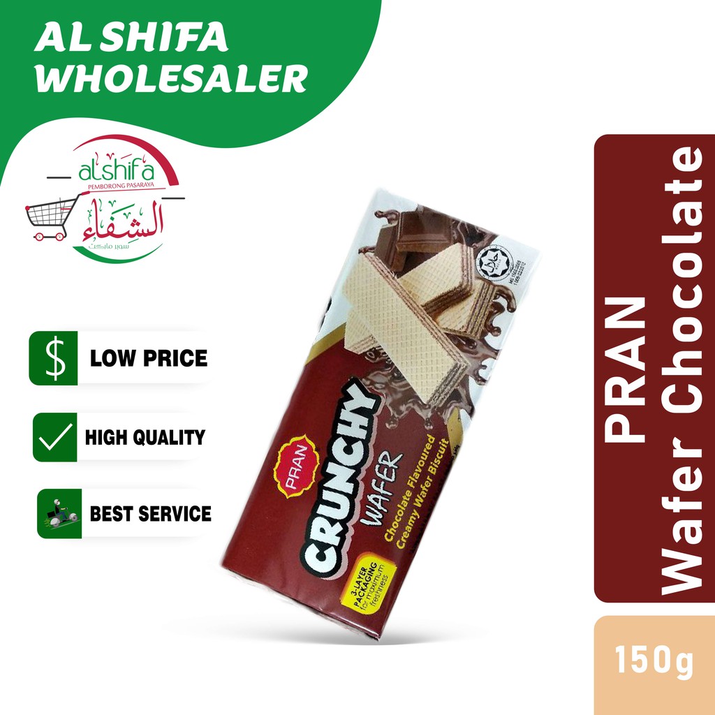 PRAN Crunchy Wafer Chocolate Flavoured Biscuits 150g Shopee Malaysia