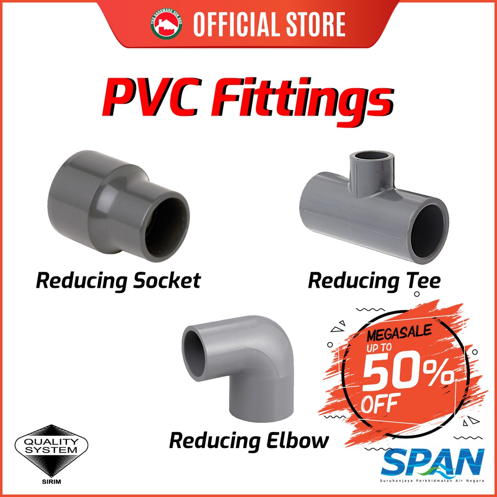 PVC Fittings REDUCING FITTINGS PVC Connector Socket/Tee/Elbow