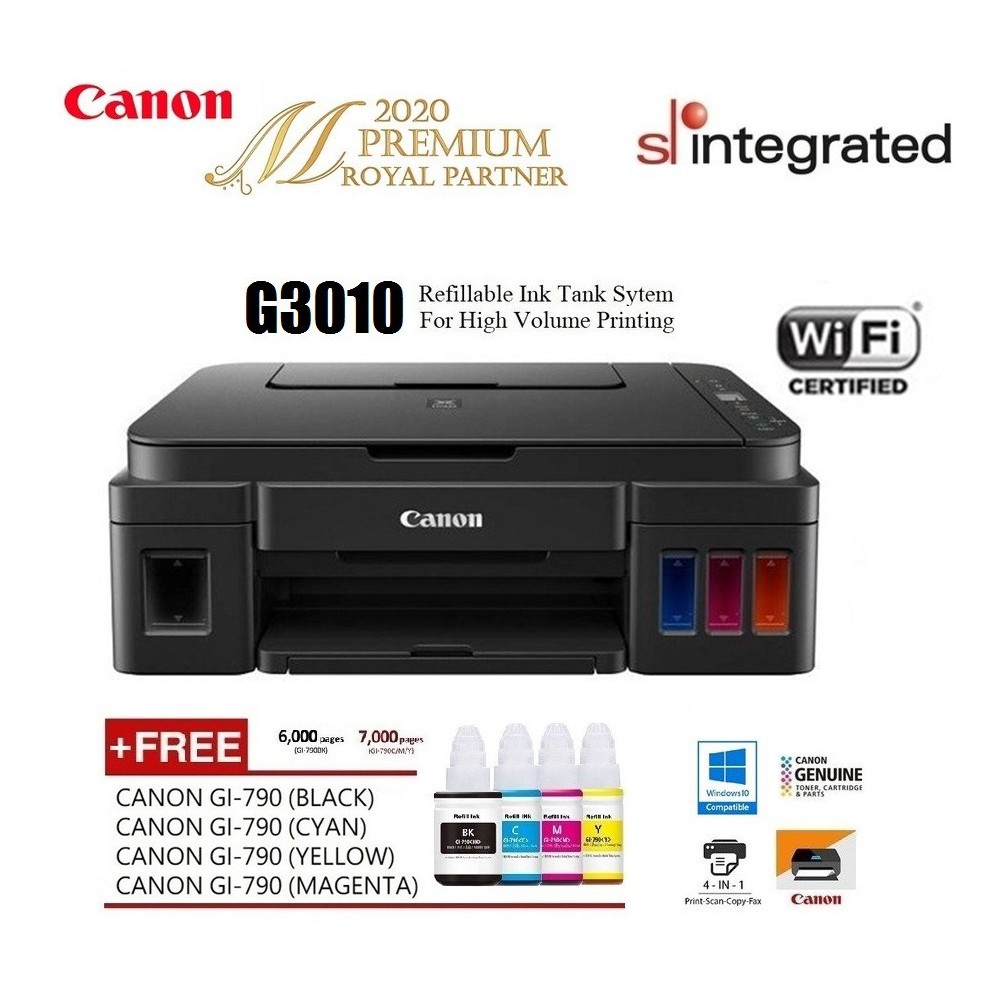 CANON PIXMA G3010 INK EFFICIENT WIRELESS REFILL INK TANK SYSTEM AIO