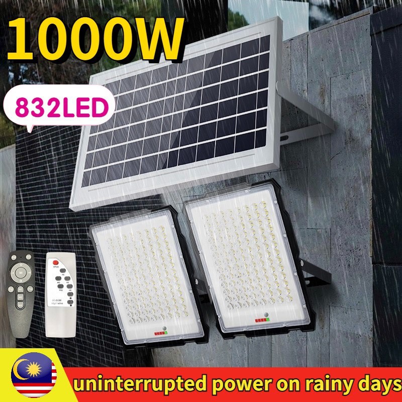 1000W solar LED spotlight floodlight bright outdoor outdoor remote