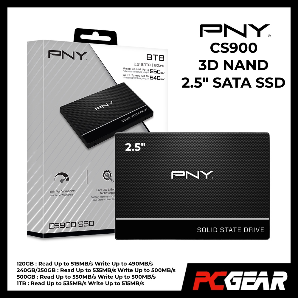 PNY CS900 SSD 120GB / 240GB / 250GB / 480GB / 500GB/ 960GB/ 1TB 2.5