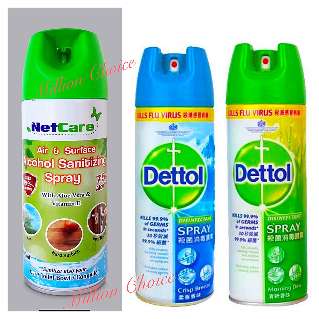 Dettol Disinfectant Spray / NetCare Air & Surface Alcohol Sanitizing