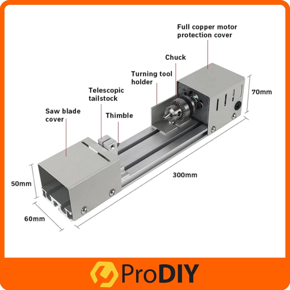 DIY Mini Wood Lathe Machine Woodworking Miniature Buddha Pearl Lathe