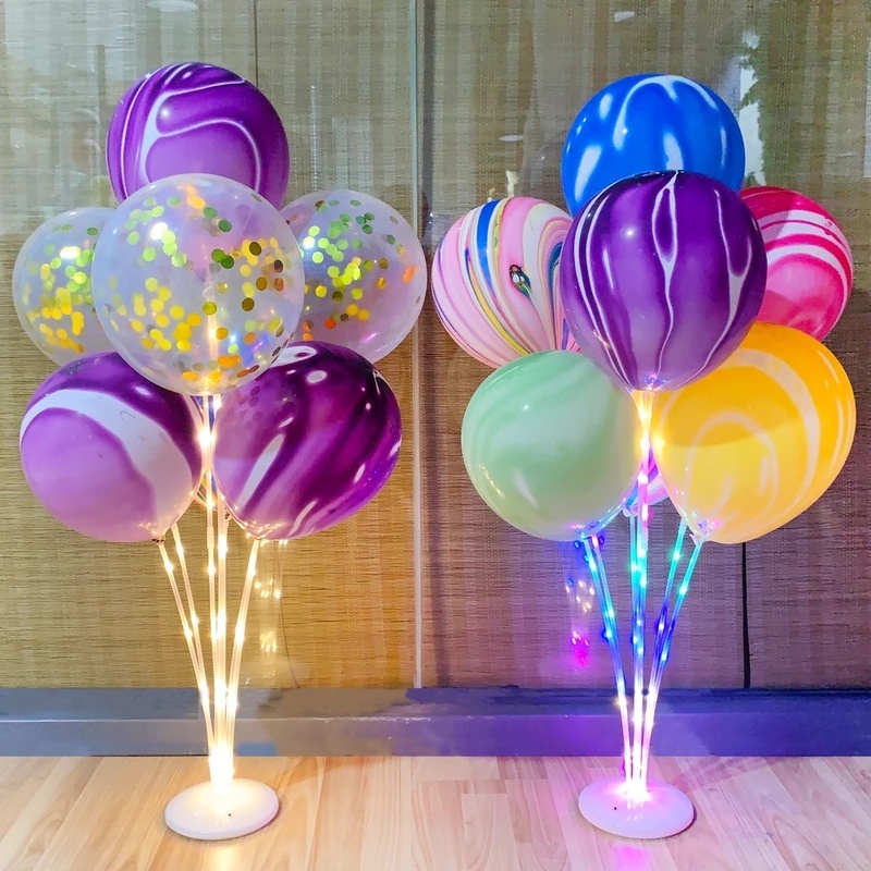 1 Set LED Light Balloon Holder Post Table Floating Kids Birthday Party
