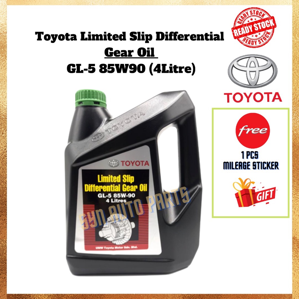 Toyota Limited Slip Differential Gear Oil GL5 85W90 4Litres (Green