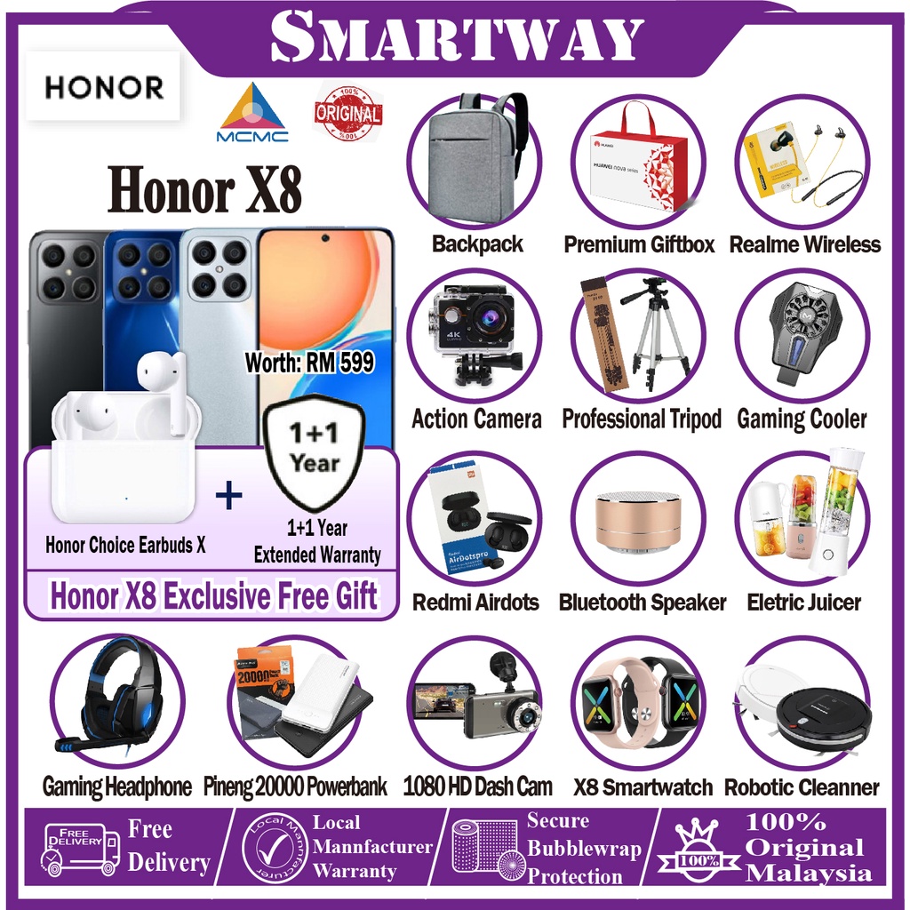 HONOR X8 (6+2GB)+128GB l Snapdragon 680 l 64MP Quad Camera Original