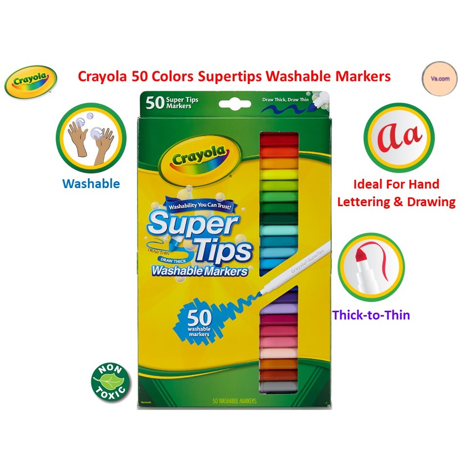 Super Tips Washable Markers, 100 Count Bulk Crayola