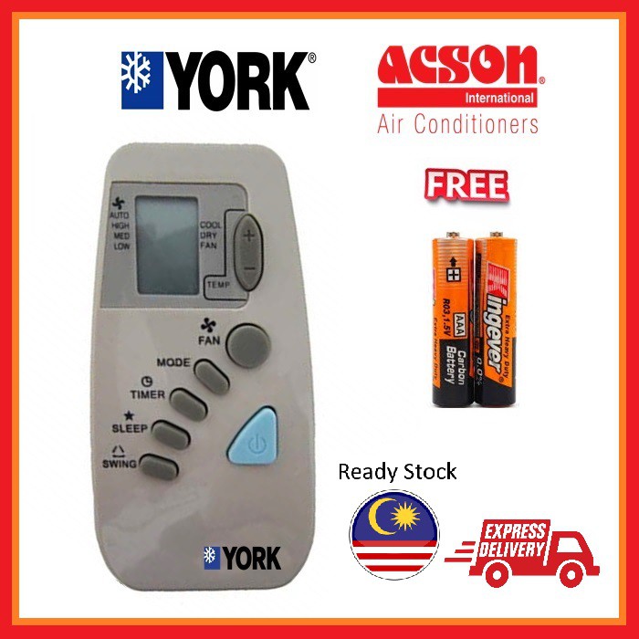 READY STOK York/Acson Air Conditioner Remote Control Shopee Malaysia