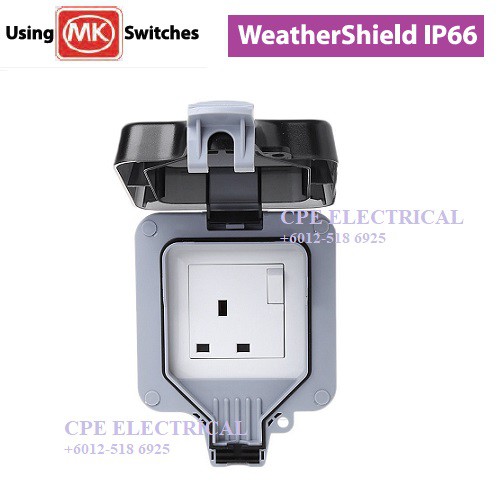 13A 1 Gang Outdoor Wall Switch Socket IP66 Weather Proof Power Outlet