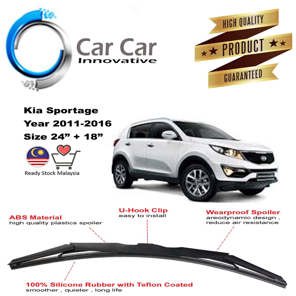 Kia Sportage Wiper 20112016 Silicone Wiper Blades, Car Windshield ( 1