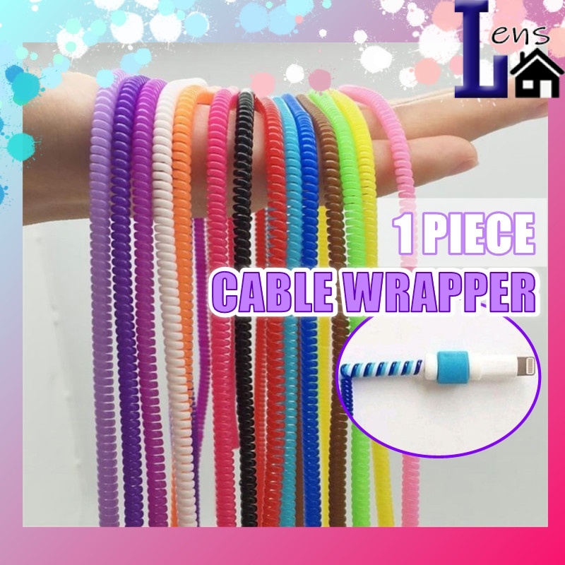 (Cable Wrapper) Protector Headphone Charger Spiral Cord String Data