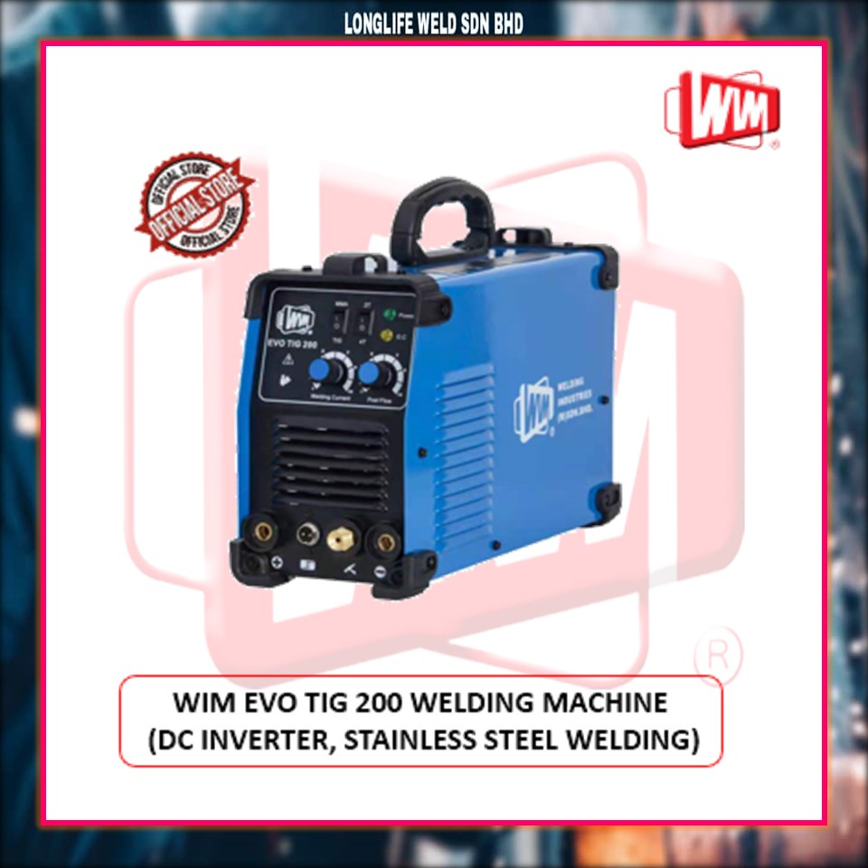 WIM EVO TIG 200 WELDING MACHINE C/W STANDARD ACCESSORIES & 2 PCS OF