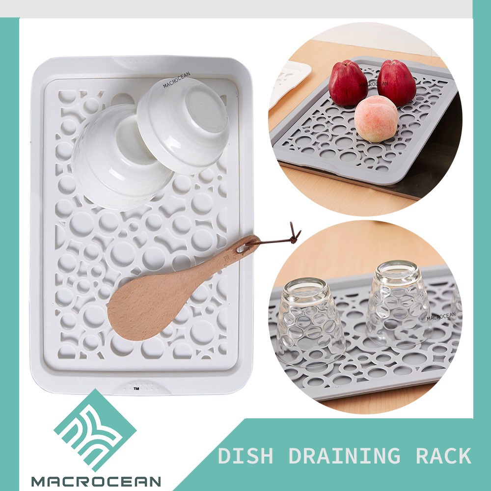 Rak Drain Rack Double Decker Dishes Fruits Kitchen Dishware Drainer