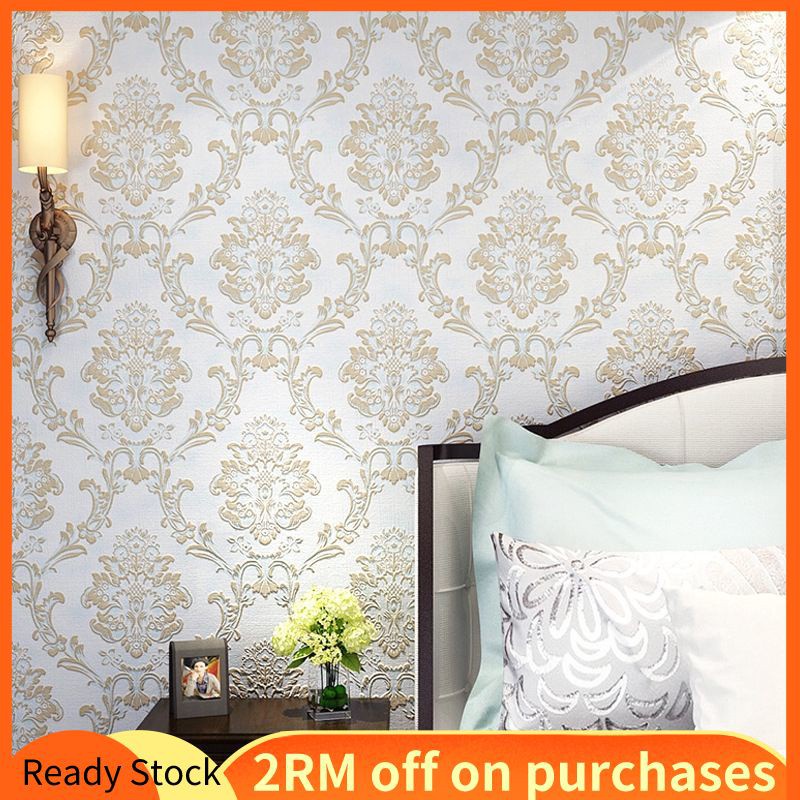 GuZee European 3d Damascus Nonwoven Seamless Wallcovering Living Room