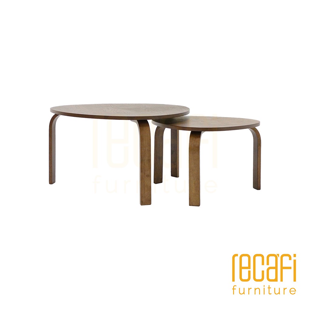 Recafi Furniture Modern / Wooden Coffee Table Set / Meja Kopi / Small
