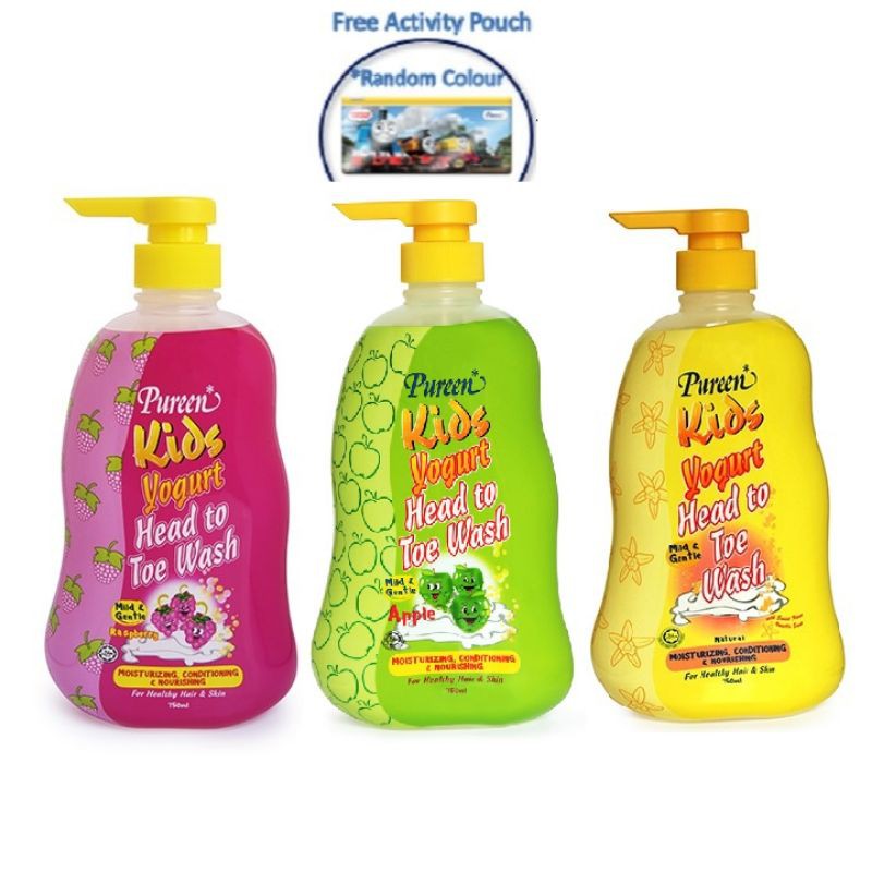 Pureen Head To Toe 750ml Kids Yogurt Baby Bath & Shampoo Kids Soap