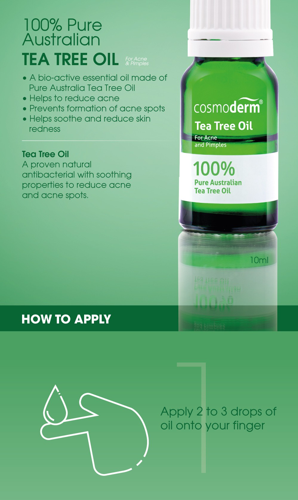 Cosmoderm Tea Tree Oil 100 Pure Australian Tea Tree Oil 10ml Shopee