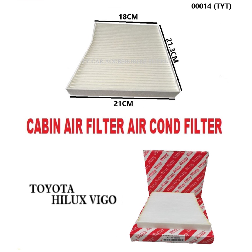 CABIN AIR FILTER AIR COND FILTER TOYOTA HILUX VIGO (TYT) Shopee Malaysia
