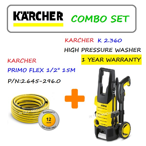 KARCHER COMBO SET K2.360 HIGH PRESSURE WASHER + PRIMOFLEX