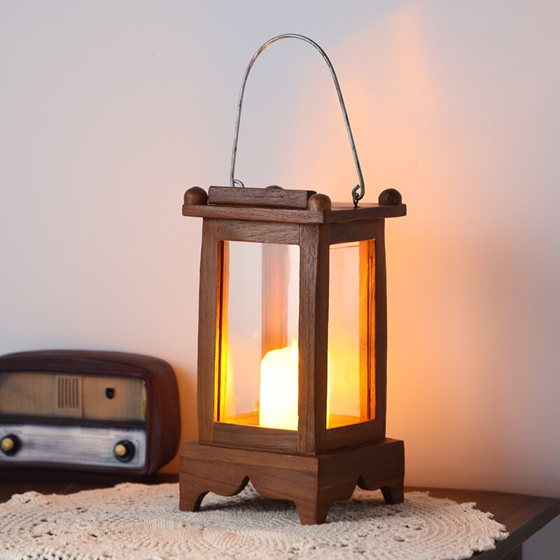 Farmhouse Lanterns Home Decor Decorative Wood Lantern for Wedding