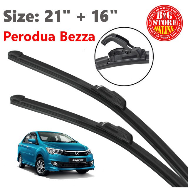 1 SET SOFT WIPER BLADE CAR WINDSHIELD WIPER FOR PERODUA BEZZA (21"/16
