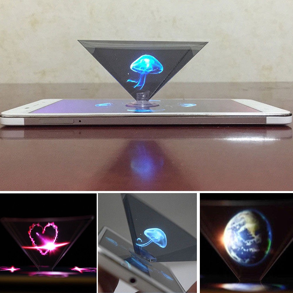 3D Holographic Hologram Display Pyramid Projector Video for Phone