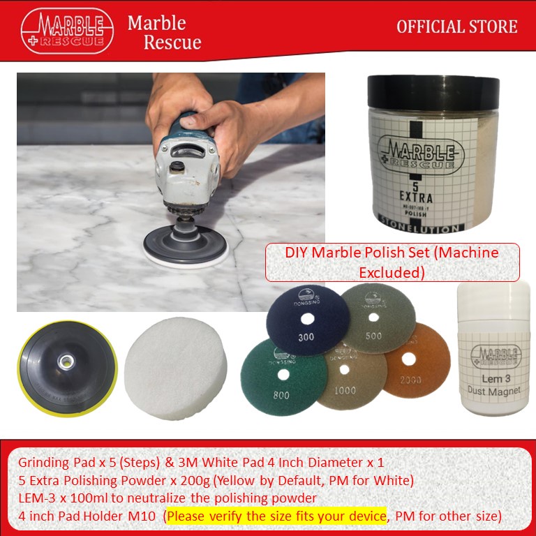 Marble Rescue DIY Grind and Polish Marble Mini Tool Kit Remove