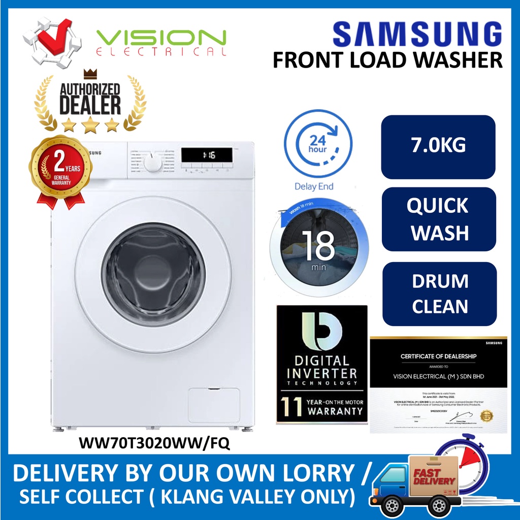 [Free Delivery + Normal Install Klang Valley] SAMSUNG WW70T3020WW/FQ