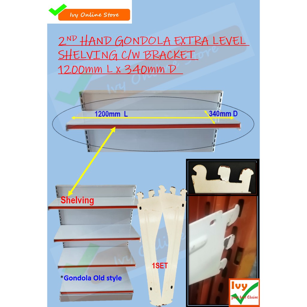 2ND HAND GONDOLA EXTRA LEVEL 1200mm L x 340mm D Shopee Malaysia