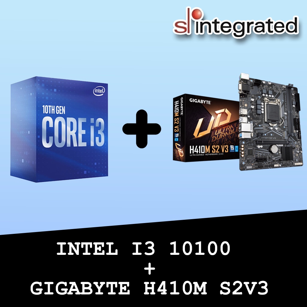 INTEL CORE I3 10100 + GIGABYTE H410M S2V3 MOTHERBOARD BUNDLE DEAL Shopee Malaysia