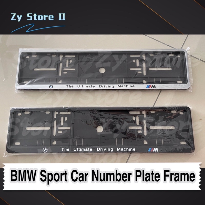 BMW M Sport Car Number Plate Frame ( Black/ Sliver) Shopee Malaysia