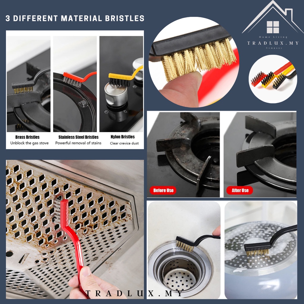Gas Stove Cleaning Brushes Kitchen Range Hood Brush Copper Wire