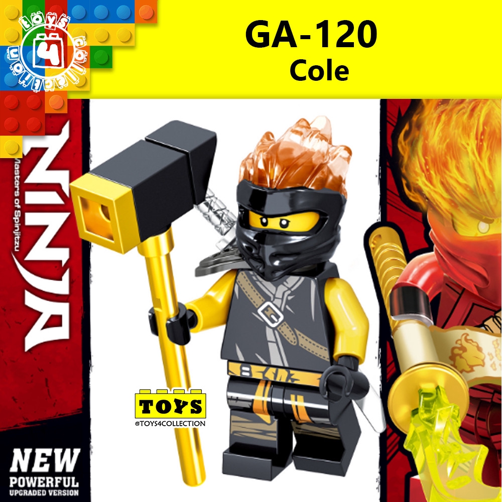 GA120 Ninjago Fire Chapter Cole Black Ninja Minifigures le go