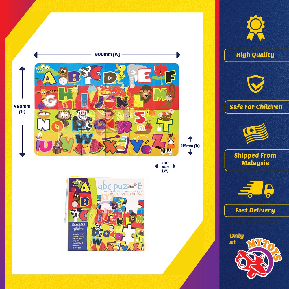 SUNTA 24pcs EVA Foam ABC Alphabet Letters Puzzle Play Educational Mat