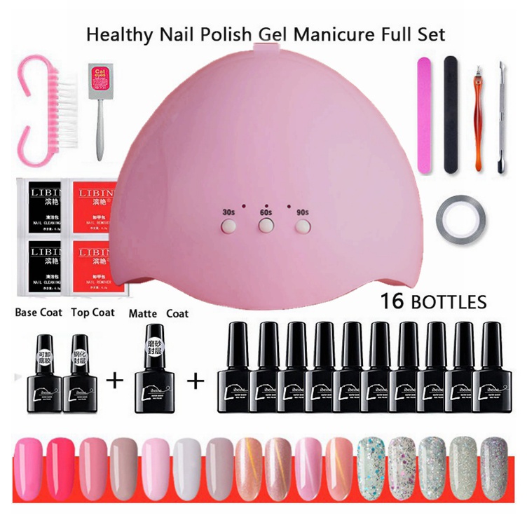 🔥STOCK🔥Nail Polish Nail Art DIY Tools Set Lasting 16 Colors Nail Polish