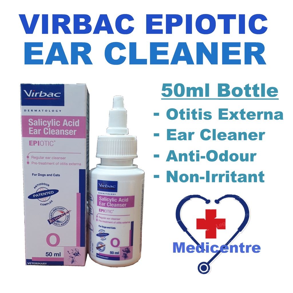 Virbac Epiotic Ear Cleaner 50ml Pet Ear Drop Ubat Telinga Kucing