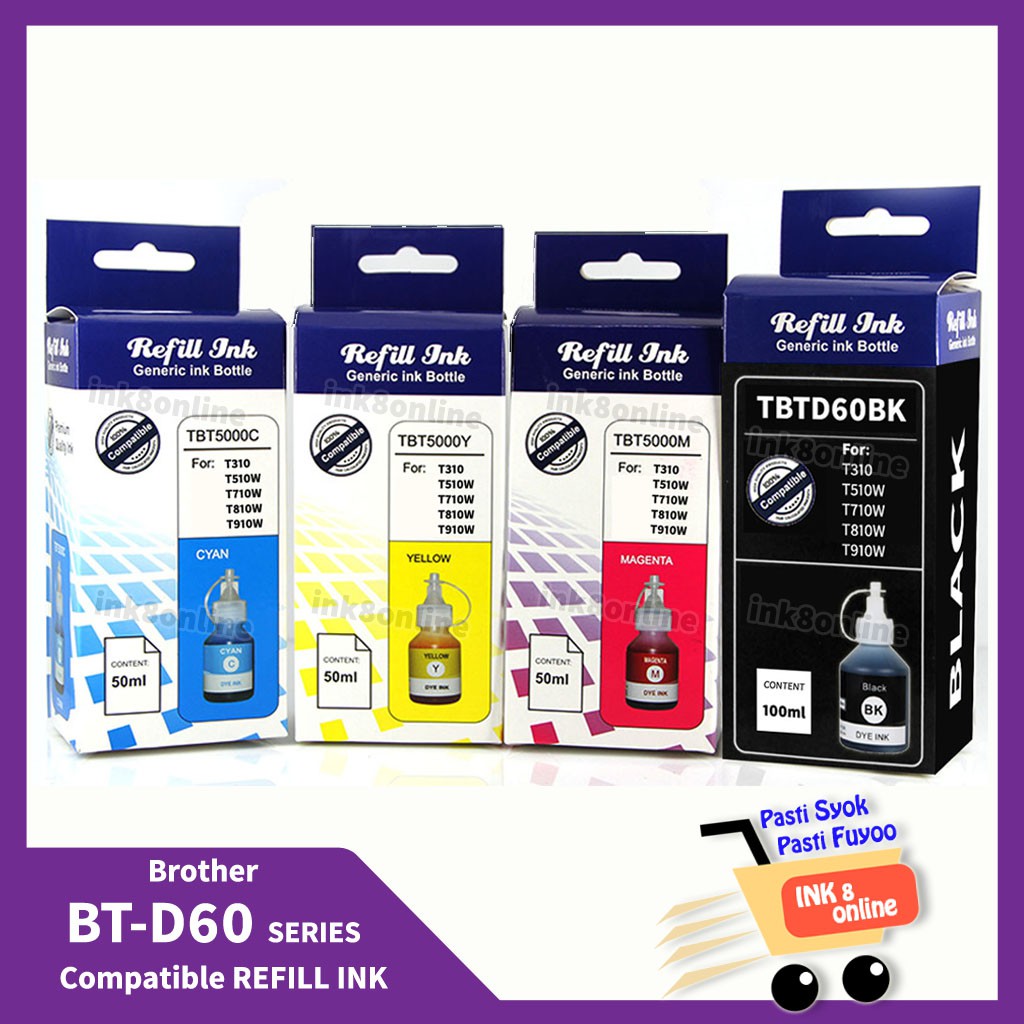 Brother BTD60BK BT5000CMY ️ Compatible Refill Ink for DCPT310 DCP510W