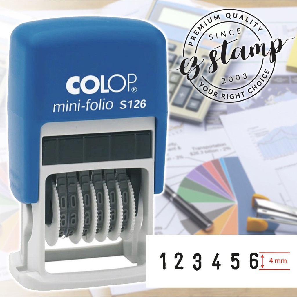 Rubber Stamp COLOP SelfInking Stamp Mini Dater S126 / Chop Numbering