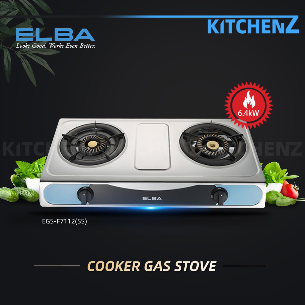 Elba Stainless Steel 2 Burner Gas Stove EGSF7112(SS) Shopee Malaysia