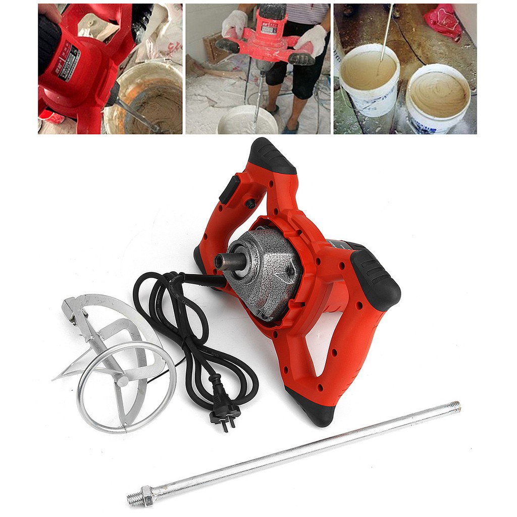 1600W Electric Mortar Mixer Handheld Stirrer Paint Cement Grout Mixing