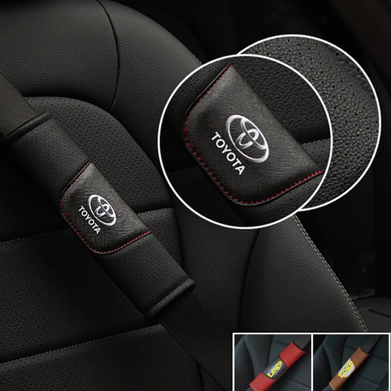 2Pcs Genunie Leather Car Belt Cover Car Seat Belt Protect Shoulder Pad